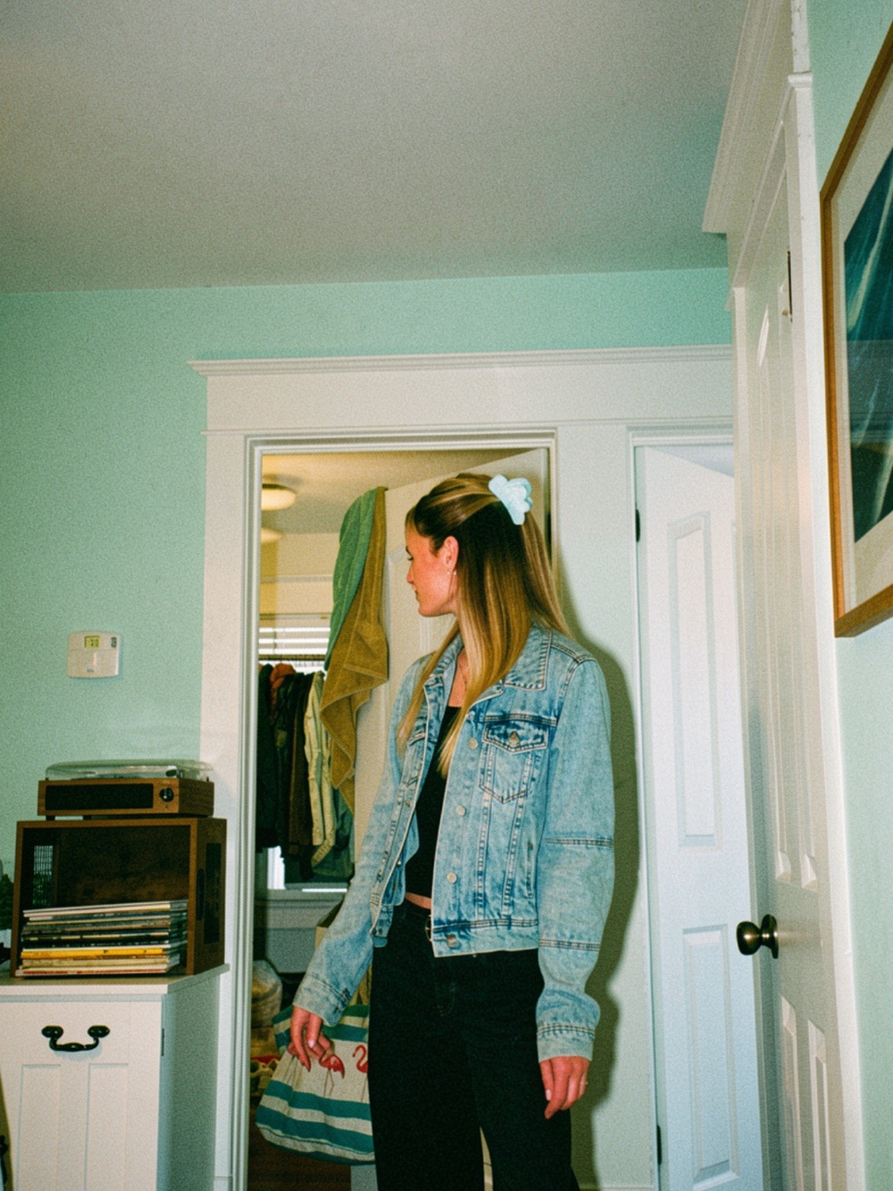 Free People Light Blue Denim Trucker Jacket